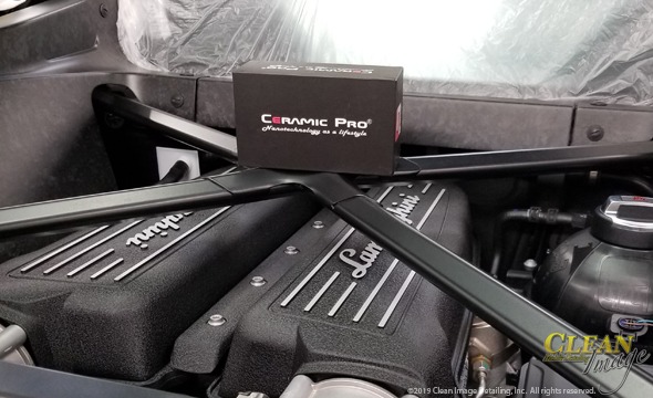 Lamborghini engine and Ceramic Pro compound.
