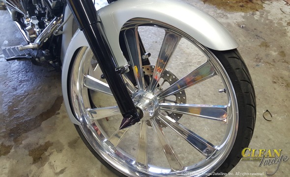 Custom chrome front motorcycle rim!
